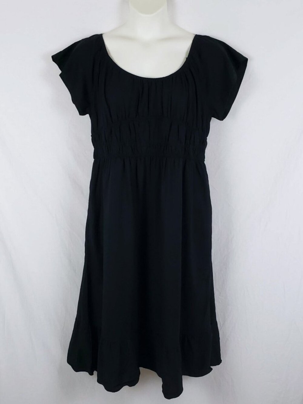 Shiny By Nature Linen Minimalist Coastal Resort Midi Dress Womens XXL Shirred